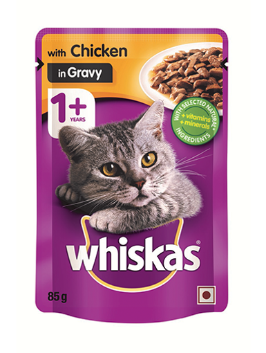 Picture of Whiskas With Chicken In Gravy Cat Food, 85g Pouch