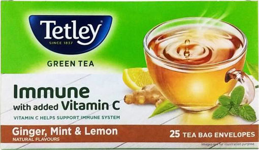 Picture of Tetley  Green Tea Bags 25 Tea Bag Envelopes (Ginger, Mint & Lemon flavour)