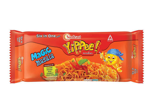 Picture of Sunfeast Yippee Magic Masala Noodles 6 in 1 Pack, 420gm Free Mood Masala 70gm worth Rs. 15