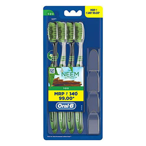 Picture of Oral B 1.2.3 Soft Toothbrush with Neem Extract