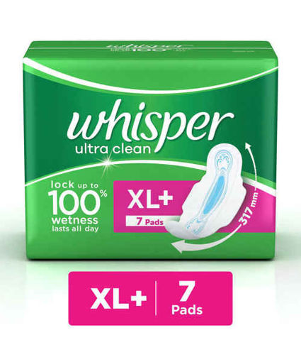 Picture of Whisper Ultra Clean Sanitary Pads, XL +/7 Pads