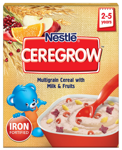 Picture of Nestle Ceregrow Multigrain Cereal With Milk & Fruits / 2 to 5 Years, 300gm
