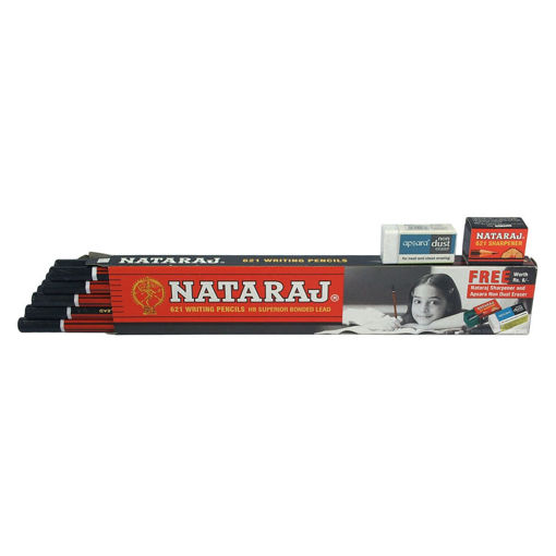 Picture of Nataraj HB Pencil, 10nos + Eraser & Sharpener Free