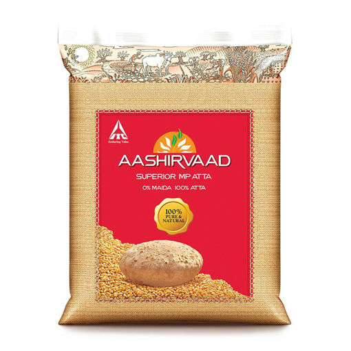 Picture of Aashirvaad Atta/Godambu Podi with free Aashirwad Iodized Salt, 1 kg Pouch