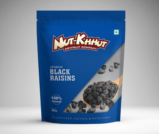 Picture of Afghani Black Raisins With Seed (250 gms)