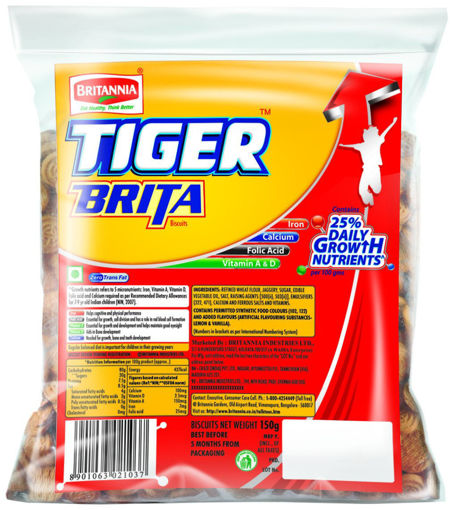 Picture of Britannia Tiger Brita Biscuits, 150gm