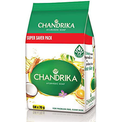 Picture of Chandrika Ayurvedic Soap, 5 * 70gm ( save Rs.15)
