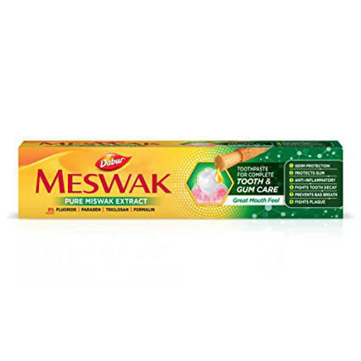 Picture of Dabur Meswak Complete Oral Care with pure extract of rare miswak herb toothpaste for tooth and gum care great mouth feel -100 gm