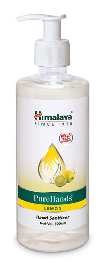 Picture of Himalaya Pure Hands Hand Sanitizer with Pump, 500ml (Lemon)