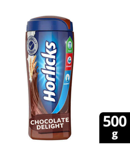 Picture of Horlicks CHOCOLATE DELIGHT FLAVOUR Nutrition Drink, 500gms