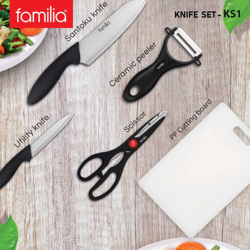 Picture of Impex Familia 5 piece Knife set with Cutting board