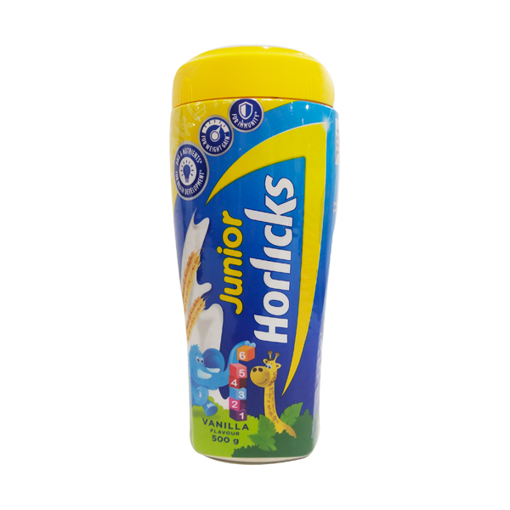 Picture of Junior Horlicks Vanilla Flavoured Health & Nutrition Drink, 500gm Pet Jar