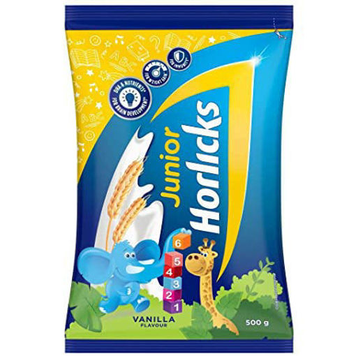 Picture of Junior Horlicks Vanilla Flavoured Health & Nutrition Drink, 500gm Pouch