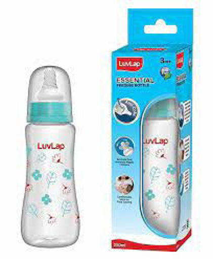 Picture of LuvLap Feeding Bottle with Silicone Nipple Floral Print Blue - 250 ml