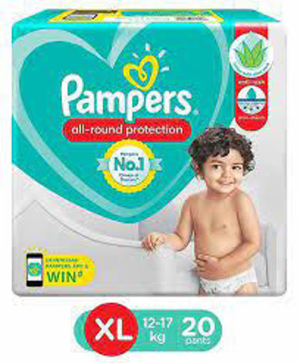 Picture of Pampers All round Protection Pants, Extra Large size (XL) 20 Count, Anti Rash diapers, Lotion with Aloe Vera