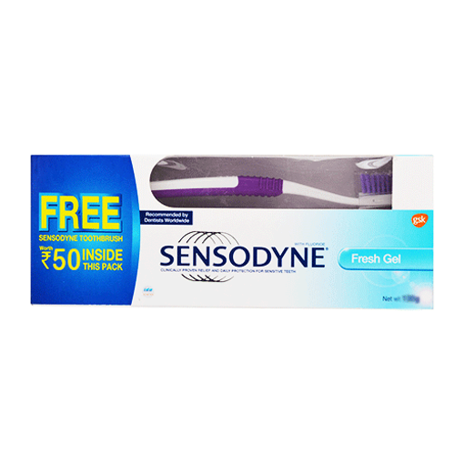 Picture of Sensodyne Fresh Gel Toothpaste 150gm with free Sensodyne Toothbrush worth Rs. 50
