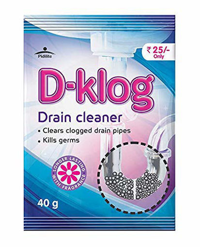 Picture of D Klog Drain Cleaner Powder / Clog Remover 40Gm Pack