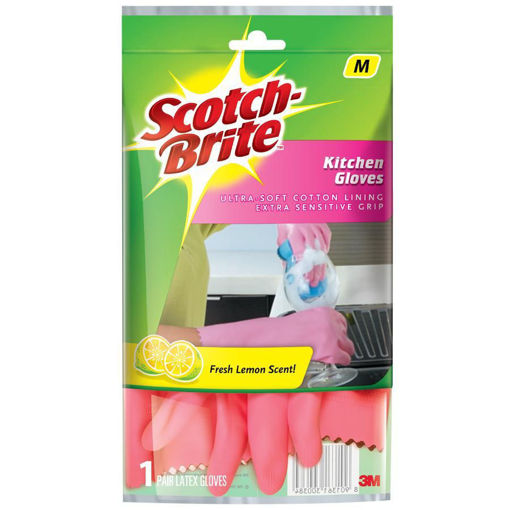 Picture of Scotch Brite Kitchen Gloves Medium 2 Pc